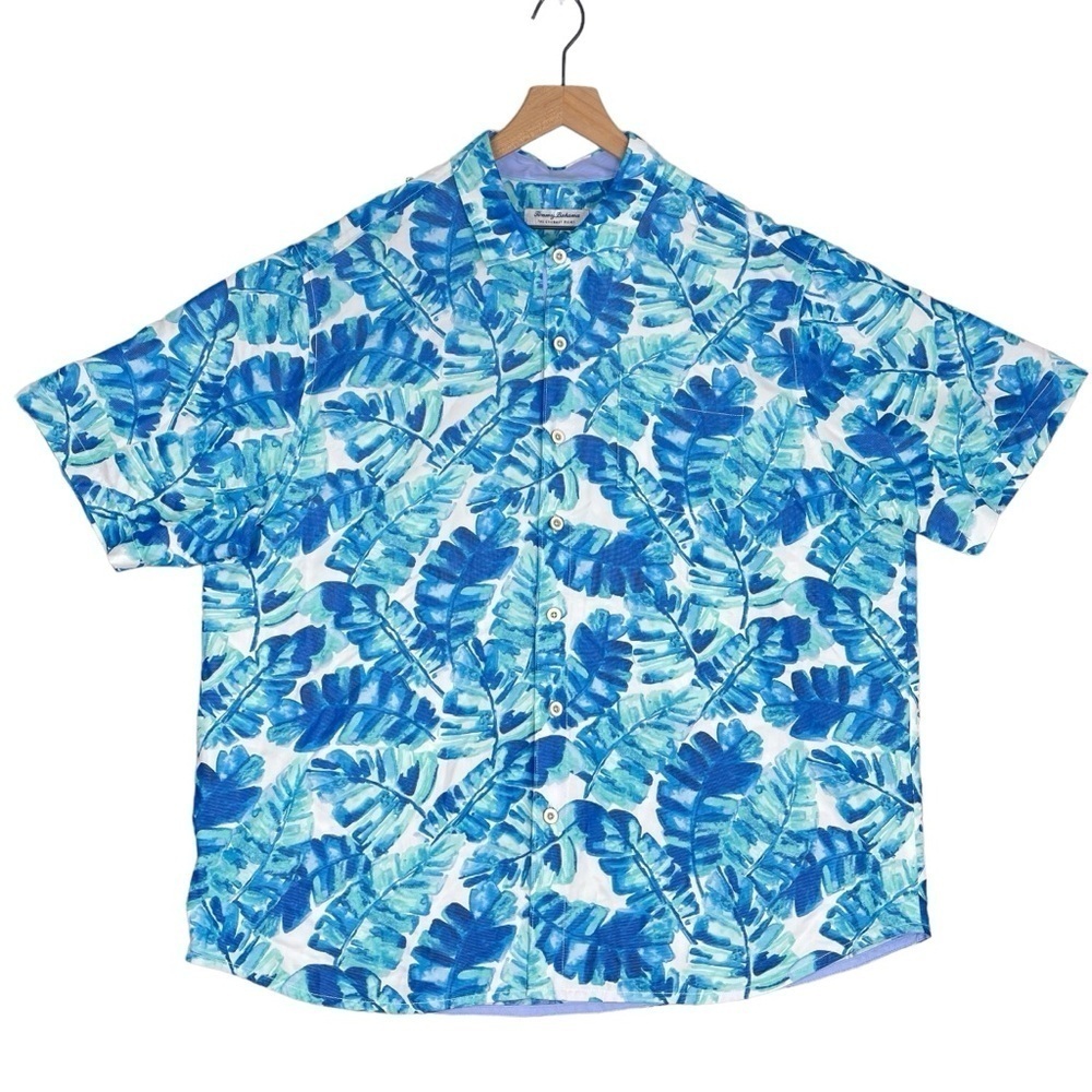 Tommy Bahama Shirt Mens 1XLB Coconut Point Island Zone Camp Jungle Grove Coolmax